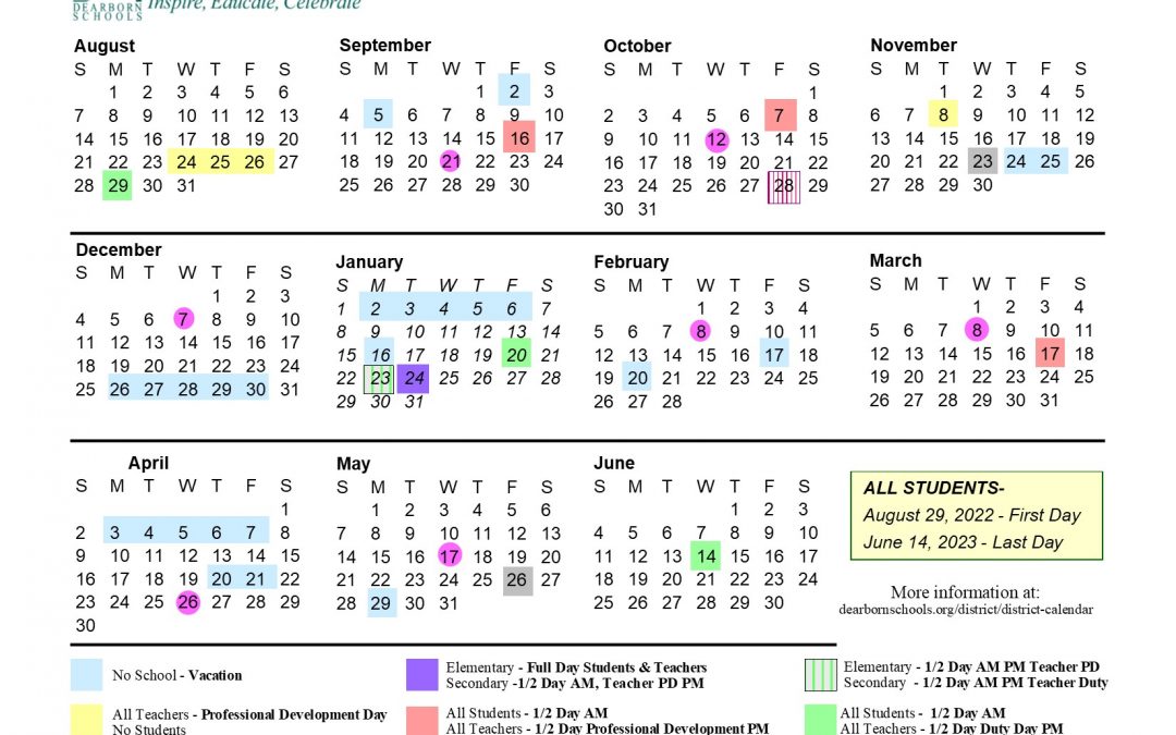 Press Release #32 – Calendar now available for 2022-23 school year