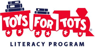 Logo = Toys for Tots Literacy Program