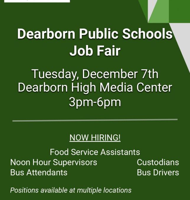 Press Release #16 – District hosting job fair on Dec. 7